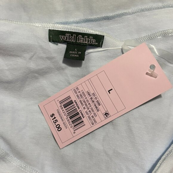 Wild Fable Light Blue Long Sleeve Top Shirt Cotton Stretch Large - Picture 5 of 5